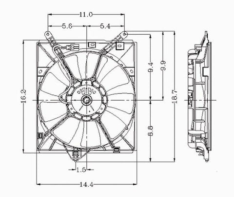 Toyota 00-04 Toyota Avalon (Mark 0A18) Condenser Cooling Fan Assembly (1) Pc Replacement 2000,2001,2002,2003,2004