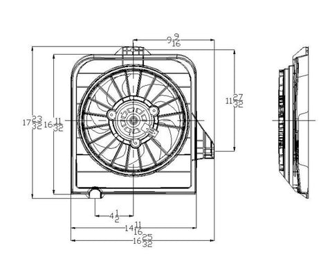 Dodge 01-05 Dodge Caravan/Pm Voyager/Chrysler Town & Country Condenser Cooling Fan Assembly (1) Pc Replacement 2001,2002,2003,2004,2005