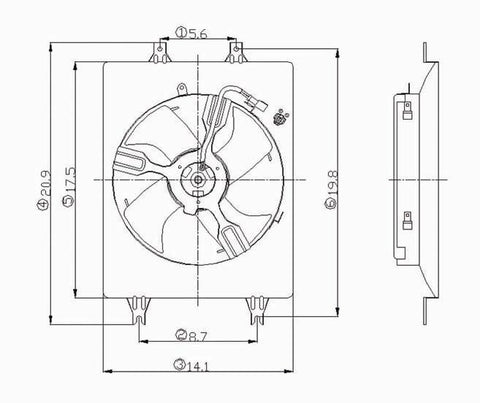 Honda 99-04 Honda Odyssey Condenser Cooling Fan Assembly (1) Pc Replacement 1999,2000,2001,2002,2003,2004