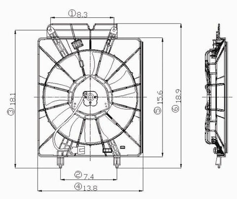 Honda 02-06 Honda Cr-V/ Crv / 03-06 Honda Element Condenser Cooling Fan Assembly (1) Pc Replacement 2002,2003,2004,2005,2006