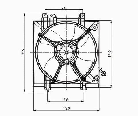 Subaru 00-04 Subaru Legacy/Outback L4/03-04 Subaru B-Aja Condenser Cooling Fan Assembly (1) Pc Replacement 2000,2001,2002,2003,2004