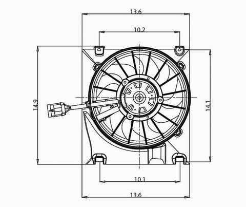 Saturn 00-05 Saturn L Series Sedan/Wgn 2.2L Condenser Cooling Fan Assembly (1) Pc Replacement 2000,2001,2002,2003,2004,2005