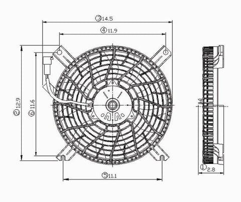 Chevy 02-04 Chevy Tracker Condenser Cooling Fan Assembly (1) Pc Replacement 2002,2003,2004