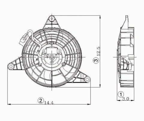 Kia 01-02 Kia Sportage (From 3/15/01) Condenser Cooling Fan Assembly (1) Pc Replacement 2001,2002