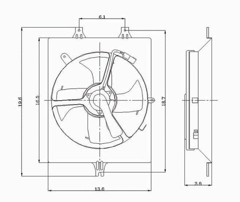 Acura 04-08 Acura T.L /Tl Condenser Cooling Fan Assembly (1) Pc Replacement 2004,2005,2006,2007,2008