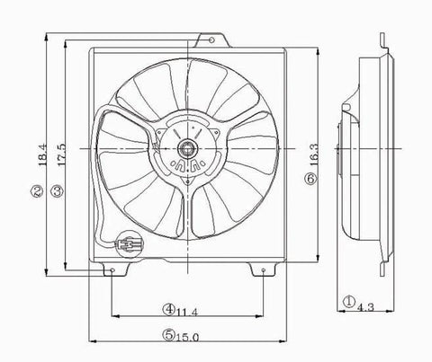 Toyota 00-01 Toyota Camry/99-01 Lx Es-300 3.0L Condenser Cooling Fan Assembly (1) Pc Replacement 2000,2001