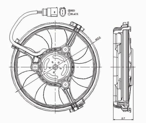 Volkswagen/ 01-05 Volkswagen/ Vw Passat 1.8/2.0/2.8L Condenser Cooling Fan Assembly (1) Pc Replacement 2001,2002,2003,2004,2005