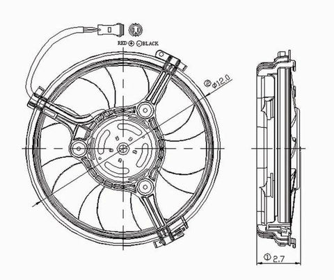 Volkswagen/ 98-01 Volkswagen/ Vw Passat/ 96-02 Ad A.4 1.8/2.8L Condenser Cooling Fan Assembly (1) Pc Replacement 1998,1999,2000,2001