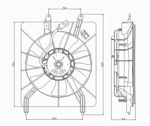 Acura 04-08 Acura T.S.X /Tsx Condenser Cooling Fan Assembly (1) Pc Replacement 2004,2005,2006,2007,2008