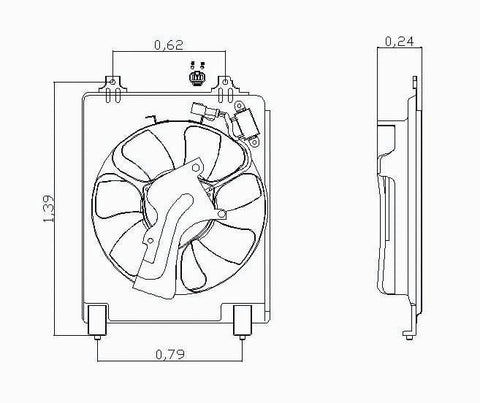 Honda 06-08 Honda Civic Coupe/Sedan W/O Hybrid 1.8L Condenser Cooling Fan Assembly (1) Pc Replacement 2006,2007,2008