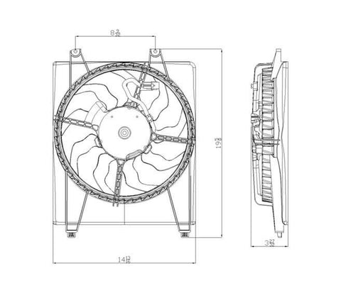 Hyundai 07-08 Hyundai Santa Fe 3.3L Condenser Cooling Fan Assembly (1) Pc Replacement 2007,2008