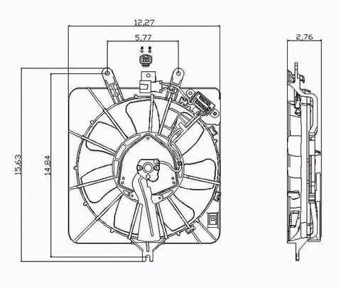 Honda 07-08 Honda Fit Condenser Cooling Fan Assembly (1) Pc Replacement 2007,2008