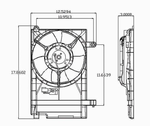 Chevy 04-04 Chevy Aveo W/Ac Condenser Cooling Fan Assembly (1) Pc Replacement