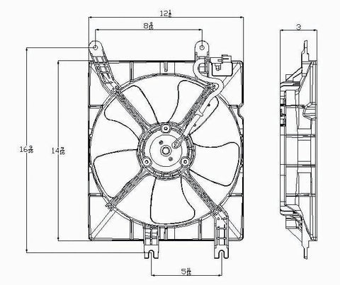 Suzuki 04-08 Suzuki Forenza /05-08 Reno Condenser Cooling Fan Assembly (1) Pc Replacement 2004,2005,2006,2007,2008