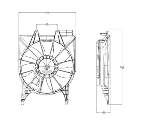 Acura 07-09 Acura R.D.X / Rdx Condenser Cooling Fan Assembly (1) Pc Replacement 2007,2008,2009