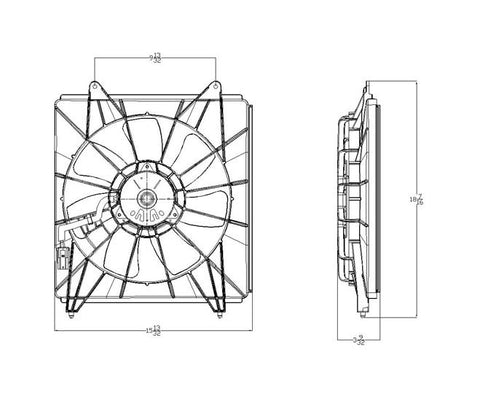 Honda 08-09 Honda Accord L4 (Denso) Condenser Cooling Fan Assembly (1) Pc Replacement 2008,2009