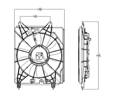 Honda 07-08 Honda Element Condenser Cooling Fan Assembly (1) Pc Replacement 2007,2008