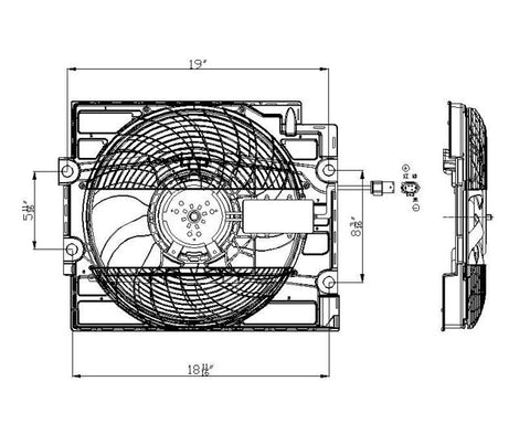 Bmw 99-03 Bmw 5 Series Condenser Cooling Fan Assembly (1) Pc Replacement 1999,2000,2001,2002,2003