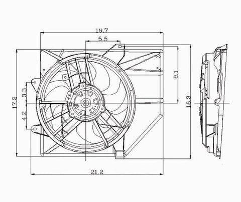 Ford 93-96 Ford Escort 1.8/1.9L W/ Ac/Mercury Tracer Radiator & Condenser (S) Cooling Fan Assembly (1) Pc Replacement 1993,1994,1995,1996