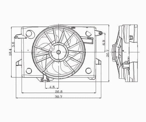Ford 98-00 Ford Crown Victoria/ Mercury Grand Marquis Radiator & Condenser (S) Cooling Fan Assembly (1) Pc Replacement 1998,1999,2000