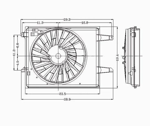 Nissan 93-95 Nissan Quest/Mercury Villager (Honda) Radiator & Condenser (S) Cooling Fan Assembly (1) Pc Replacement 1993,1994, 1995