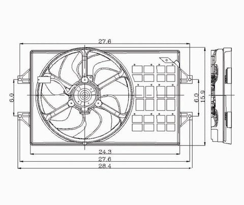 Chrysler 96-98 Chrysler Sebring Conv Radiator & Condenser (S) Cooling Fan Assembly (1) Pc Replacement 1996,1997,1998