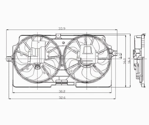 Chevy 99-00 Chevy Venture/Oldsmobile Silhouette /Pontiac Montana Radiator & Condenser Cooling Fan Assembly (1) Pc Replacement 1999,2000
