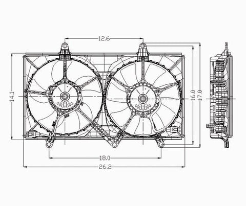 Chevy 98-02 Chevy Prizm W/ Ac Radiator & Condenser Cooling Fan Assembly (1) Pc Replacement 1998,1999,2000,2001,2002