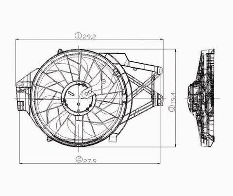 Ford 98-98 Ford Mustang 3.8L Radiator & Condenser (S) Cooling Fan Assembly (1) Pc Replacement 1998