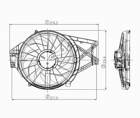 Ford 97-97 Ford Mustang 4.6L Radiator & Condenser (S) Cooling Fan Assembly (1) Pc Replacement 1997