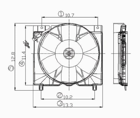 Jeep 88-94 Jeep Cherokee I6 Radiator & Condenser (S) Cooling Fan Assembly (1) Pc Replacement 1988,1989,1990,1991,1992,1993,1994