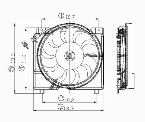 Jeep 95-96 Jeep Cherokee I6 Radiator & Condenser (S) Cooling Fan Assembly (1) Pc Replacement 1995,1996