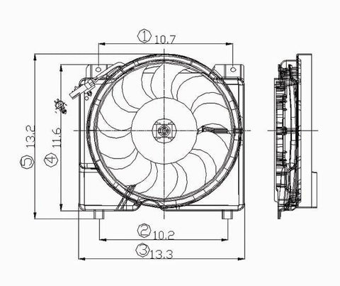 Jeep 97-01 Jeep Cherokee I6 Radiator & Condenser (S) Cooling Fan Assembly (1) Pc Replacement 1997,1998,1999,2000,2001