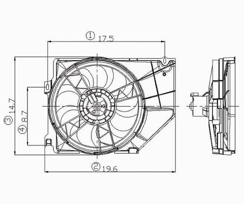 Ford 88-91 Ford Tempo/Mercury Topaz At W/ Ac Radiator & Condenser (S) Cooling Fan Assembly (1) Pc Replacement 1988,1989,1990,1991
