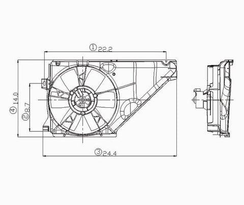 Ford 88-91 Ford Tempo/Mercury Topaz W/O Ac Radiator & Condenser (S) Cooling Fan Assembly (1) Pc Replacement 1988,1989,1990,1991