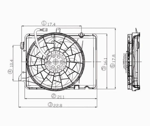 Ford 92-95 Ford Taurus/Mercury Sable 3.8L Radiator & Condenser (S) Cooling Fan Assembly (1) Pc Replacement 1992,1993,1994,1995