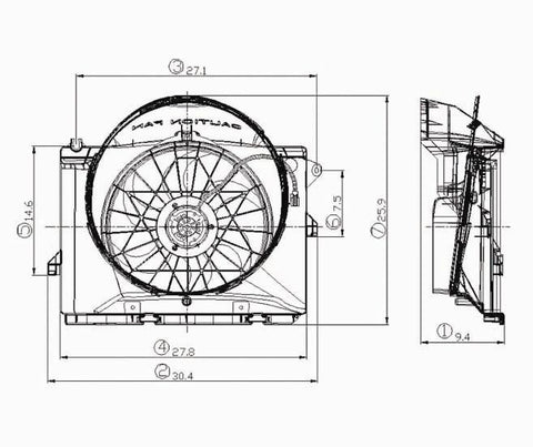 Ford 95-97 Ford Crown Victoria Radiator & Condenser (S) Cooling Fan Assembly (1) Pc Replacement 1995,1996,1997