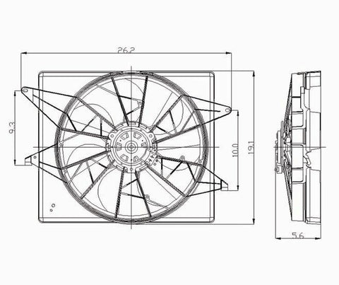 Ford 94-97 Ford T-Bird /Thunderbird 4.6L/Mercury Cougar 3.8/4.6L Radiator & Condenser (S) Cooling Fan Assembly (1) Pc Replacement 1994,1995,1996,1997
