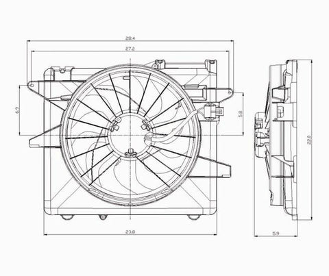 Ford 05-08 Ford Mustang Radiator & Condenser (S) Cooling Fan Assembly (1) Pc Replacement 2005,2006,2007,2008