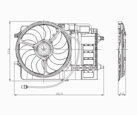 Mini 03-06 Mini Cooper (From 3-03 ) Radiator & Condenser (S) Cooling Fan Assembly (1) Pc Replacement 2003,2004,2005,2006