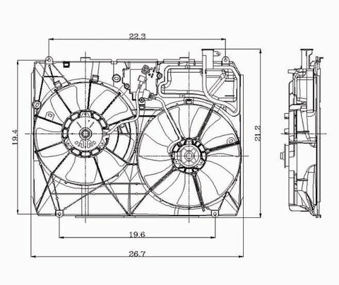 Lexus 04-06 Lexus Rx-330 W/O Fcm Radiator & Condenser Cooling Fan Assembly (1) Pc Replacement 2004,2005,2006