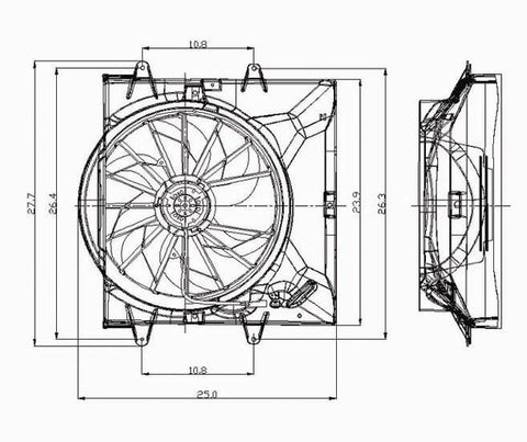 Jeep 04-04 Jeep Grand Cherokee 4.0L W/O Tow Radiator & Condenser (S) Cooling Fan Assembly (1) Pc Replacement 2004