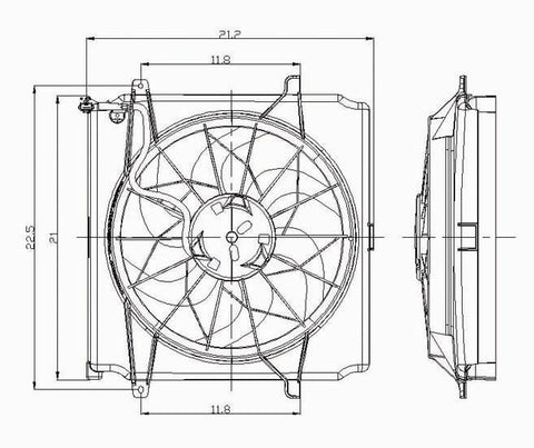 Jeep 05-05 Jeep Liberty 2.4L/04-04 Liberty 3.7L Radiator & Condenser (S) Cooling Fan Assembly (1) Pc Replacement 2005