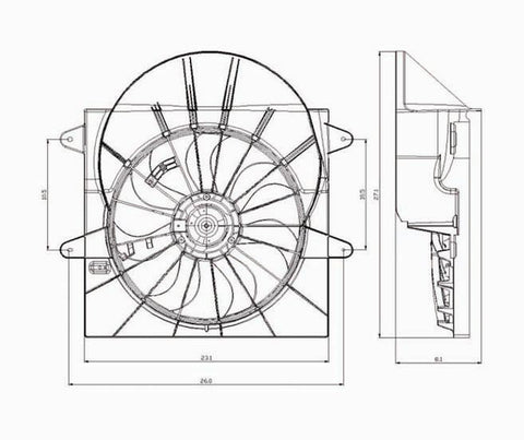 Jeep 05-08 Jeep Grand Cherokee 3.7/4.7L Radiator & Condenser (S) Cooling Fan Assembly (1) Pc Replacement 2005,2006,2007,2008