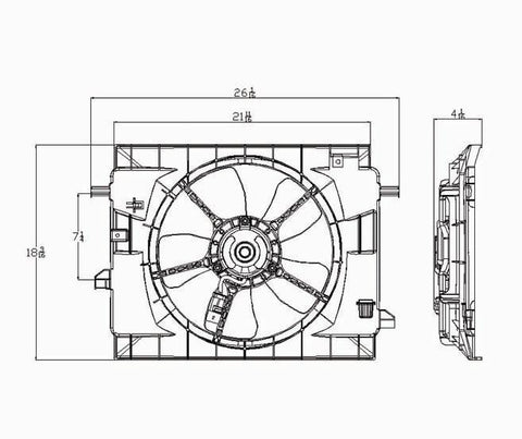 Chevy 06-08 Chevy Hhr Radiator & Condenser (S) Cooling Fan Assembly (1) Pc Replacement 2006,2007,2008