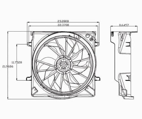 Jeep 05-05 Jeep Liberty 3.7L Radiator & Condenser (S) Cooling Fan Assembly (1) Pc Replacement 2005