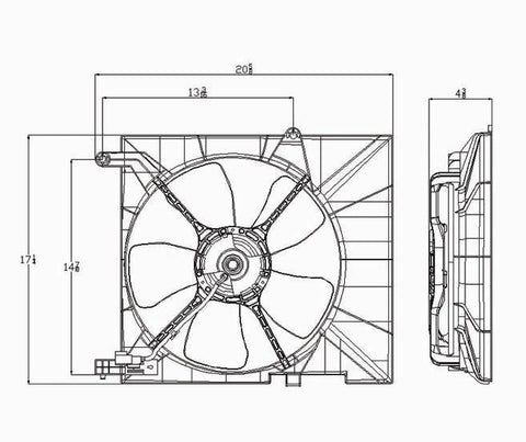 Chevy 05-08 Chevy Aveo Hb/Sedan W/Ac Radiator & Condenser (S) Cooling Fan Assembly (1) Pc Replacement 2005,2006,2007,2008