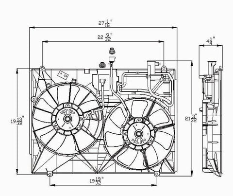 Toyota 06-06 Toyota Sienna Radiator & Condenser Cooling Fan Assembly 3.3L (Fromom 9-05) (1) Pc Replacement 2006