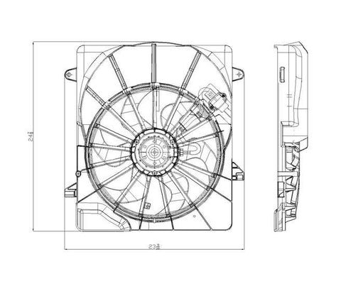 Dodge 07-09 Dodge Nitro Radiator & Condenser (S) Cooling Fan Assembly (1) Pc Replacement 2007,2008,2009