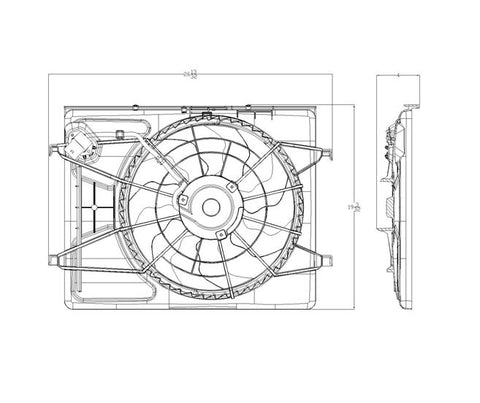 Hyundai 07-09 Hyundai Elantra At Radiator & Condenser (S) Cooling Fan Assembly (1) Pc Replacement 2007,2008,2009